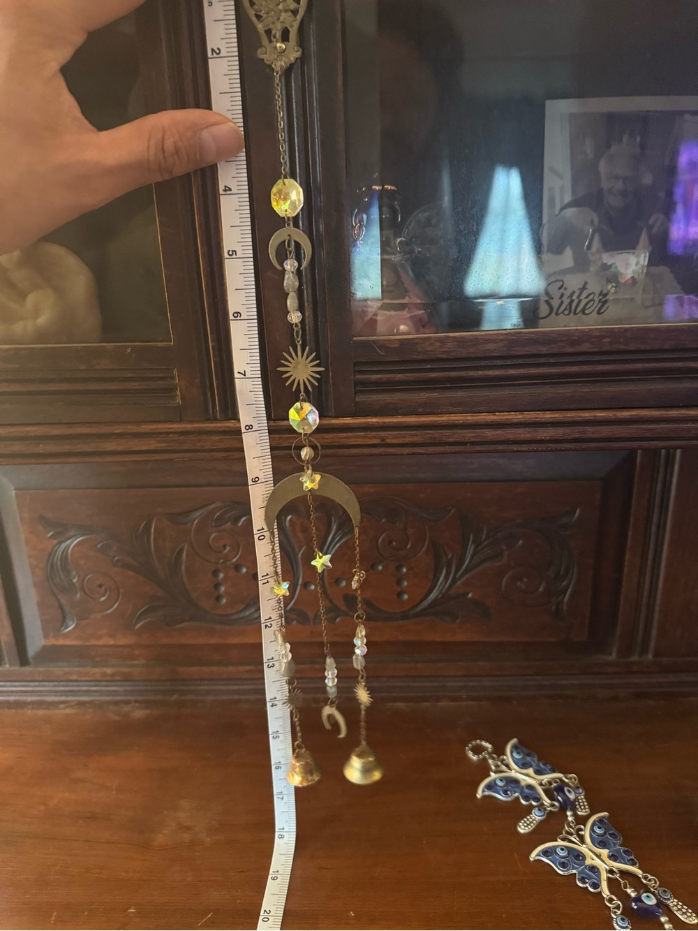 Brass Moon & Star Hanging Mobile - Gold Home Accent